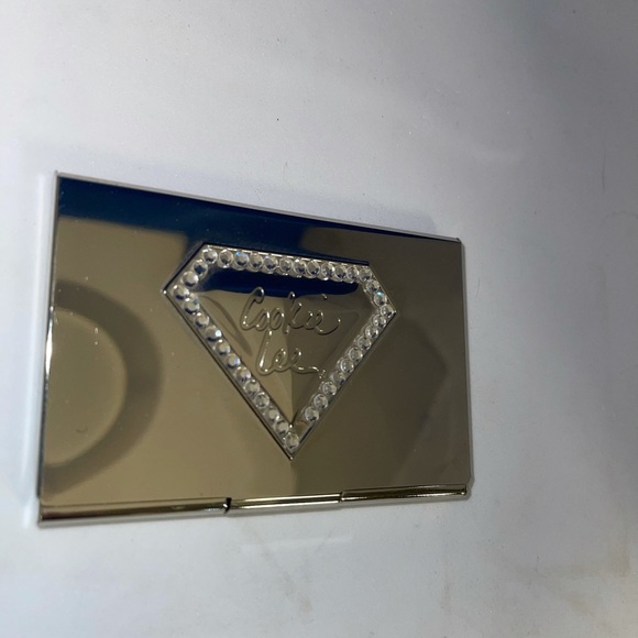Silver/Rhinestone Business Card Holder Cookie Lee - Picture 2 of 6